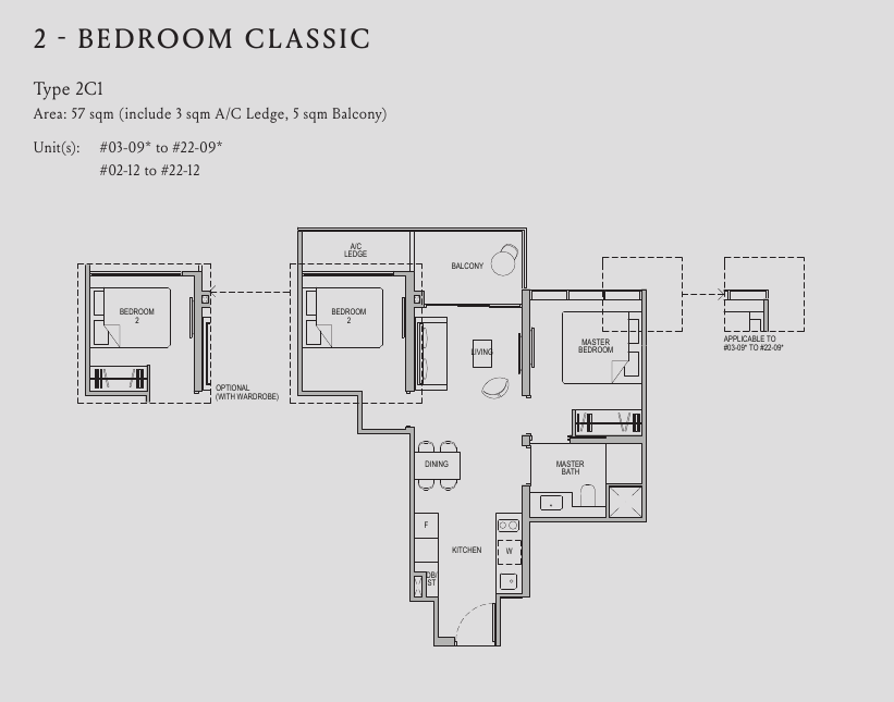 2-Bedroom Classic, Type 2C1