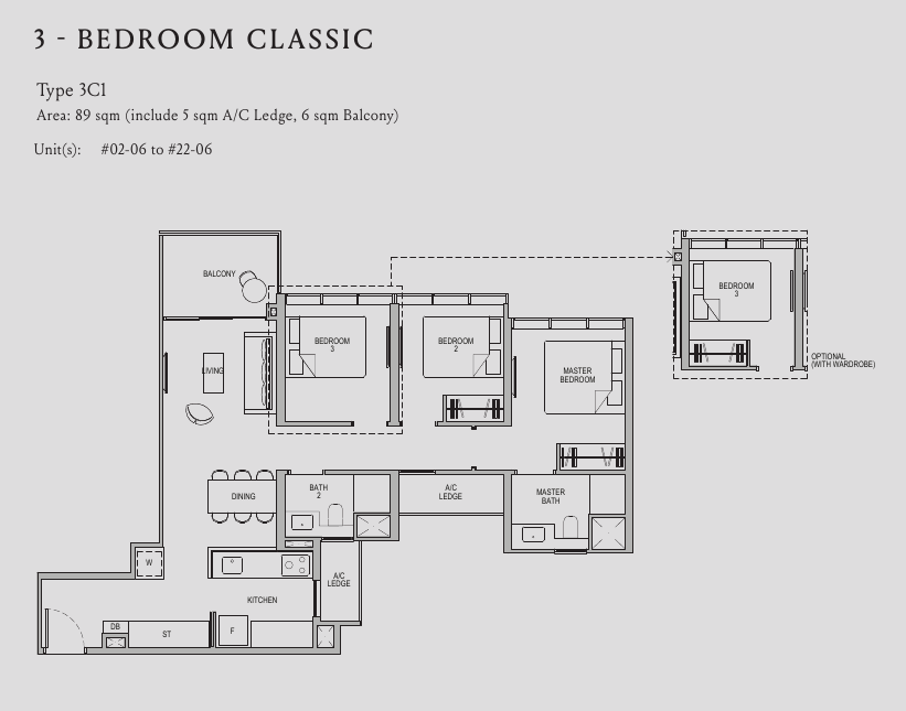3-Bedroom Classic, Type 3C1