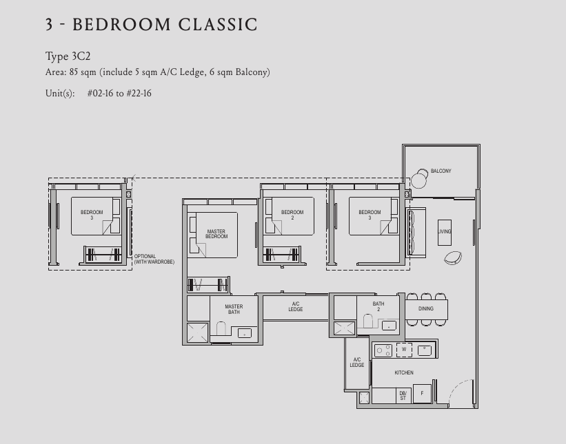 3-Bedroom Classic, Type 3C2