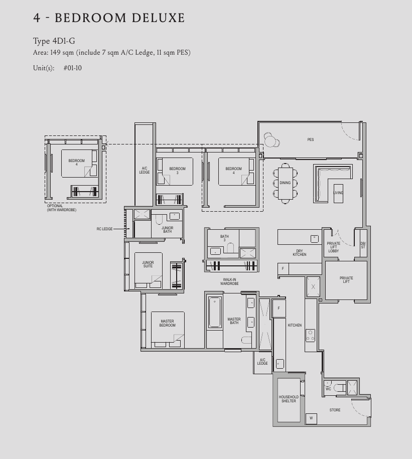 4-Bedroom Deluxe, Type 4D1-G